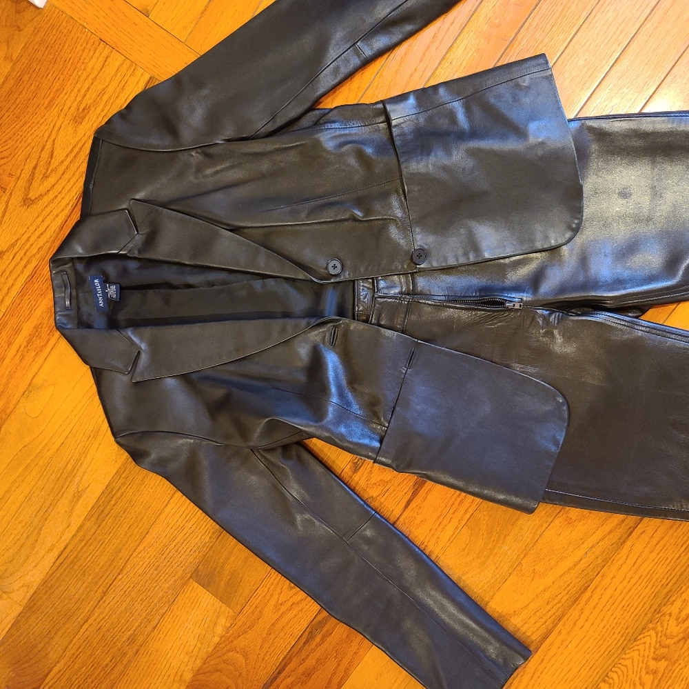 Leather pants w jacket